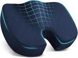 Seat Cushion for Office Chair Memory Foam Non-Slip Cushion Back, Relief Chair Pad, Butt Pillow for Office Chair, Car, Computer Desk (Blue, Seat Cusion)
