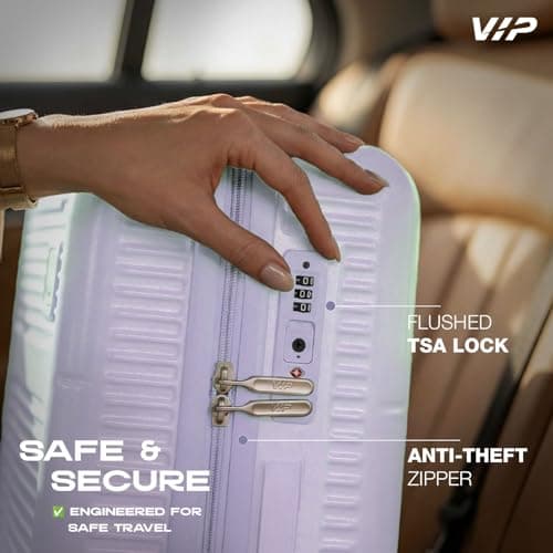 VIP Vero Large Trolley Bag, 77Cm | Anti Theft Zipper with Flushed TSA Lock | Smooth 8 Wheels | 3 Years International Warranty | Lavender 5