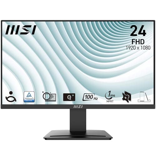 MSI PRO MP2412, 23.8-inch, Wide View Panel, FHD 1920x1080, 100Hz, Black, Eye-Friendly Screen, VESA Mountable, Display Kit Support, Tilt Adjustable, HDMI 1.4b, DP 1.2a Monitor