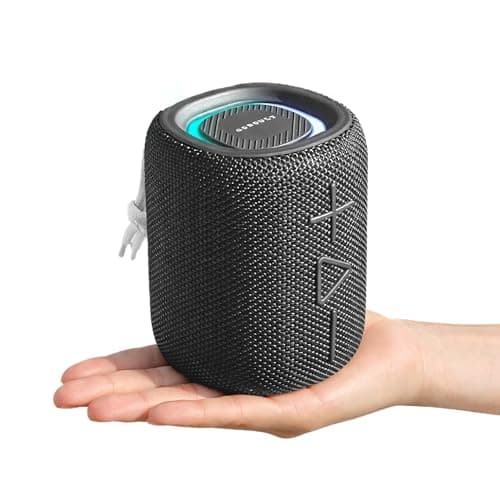 GOBOULT Rave Q10 Bluetooth Speaker with 10 Watt BoomX Audio, Up to12 Hrs Playtime, Type-C Charging, TF Card/USB & Bluetooth 5.4 Compatible, Made in India Portable Speaker (Jet Black)
