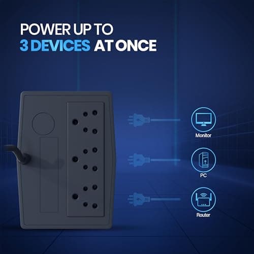Geonix GXUPS600VA UPS 600VA/360W, Uninterrupted Power Supply System for Desktop PC Computers, Voltage Regulator, Auto Restart, Cold Start Function, BIS Approved, 2 Years Warranty, Black 5