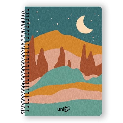 Unigo A4 Size Spiral Notebook, Single Line Ruled, Bright & Smooth Paper, 29.7 x 21 cm, (300 Pages, Uni-02)