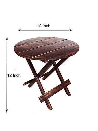 Care 4U ® Beautiful Wooden Antique Folding Side Table (Brown) 2