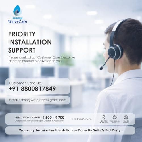 SHREEJI Water Care Star RO Water Purifier | Advanced Purification with UV + UF + TDS Controller | 12L Storage | Made In INDIA | Saves 60% water| Smart LED Display | Wall-Mount & Countertop [WHITE] 3