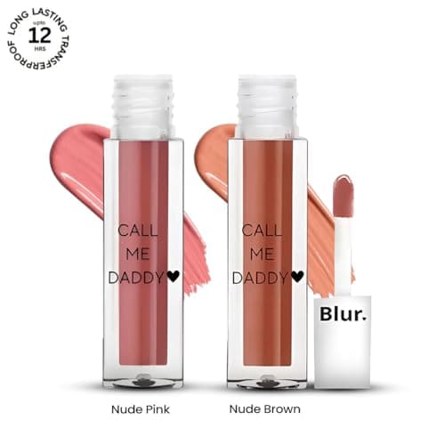 Blur India Call Me Daddy Everyday Essential Duo- Nude Pink & Nude Brown Liquid Lipstick Duo | 5ml Each 2