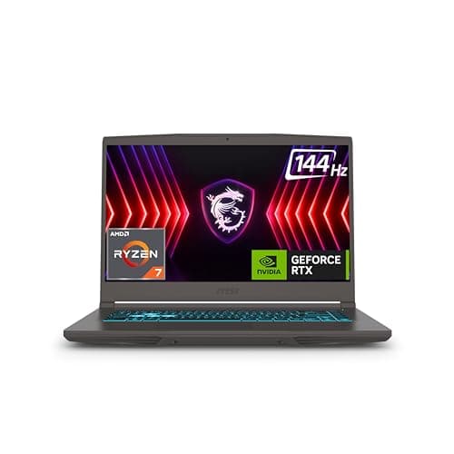 MSI Thin A15, AMD 7th Gen. Ryzen 7 7735HS, 40CM FHD 144Hz Gaming Laptop (16GB/1TB NVMe SSD/Windows 11 Home/NVIDIA GeForce RTX 3050, GDDR6 4GB/Cosmos Gray/1.8Kg) B7UC-103IN