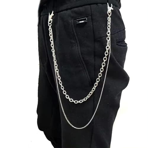 RVM Jewels Jeans Chain Stainless Steel Silver Punk Cool Pants Gothic Pocket Hip Hop Biker Trousers Chain Jewelry Accessories for Men and Women D1 2