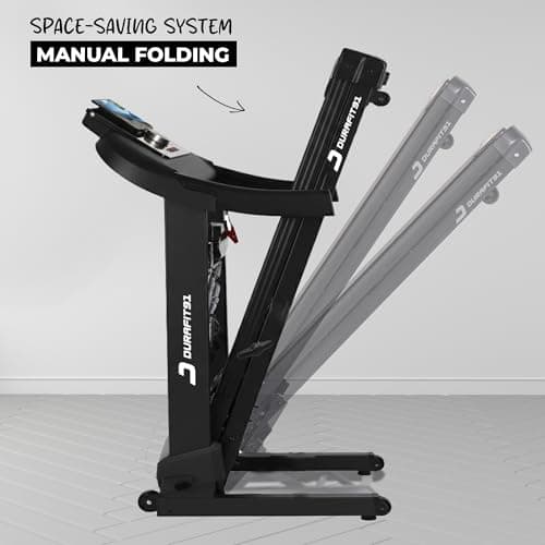 Durafit91™ Spark Multifunction 4.5 HP Peak BLDC Motorized Treadmill | 16 Km/Hr Max Speed | 120 Kg User Weight | Manual Foldable | Home Use 4