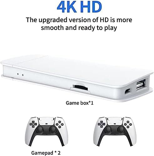 SMARTCAM M15 Game Stick 22000+ INBUILT Video Game Console Retro Classic 3D 4K Full HD with 2 Wireless Gamepad Plug & Play Video Game 64GB 5