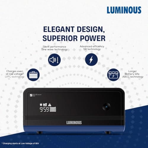 Luminous Inverter & Battery Combo with Trolley (Zelio+ 1100 Pure Sine Wave 900VA/12V Inverter, Red Charge RC 15000 PRO Short Tubular 120Ah Battery with Trolley) for Home, Office & Shops 5