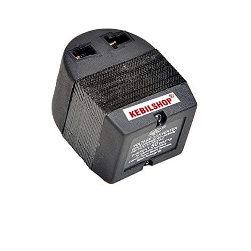 KEBILSHOP 220 v to 110 v Stepdown Voltage Converter USA to India,50 Watt.Platinum Body Universal 3 pin Input Plug.Only for Non-Heavy Products. (50 Watt) GREU/Black