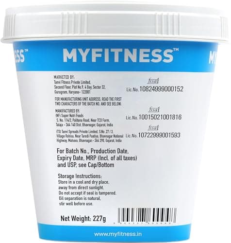 MYFITNESS Peanut Butter Chocolate Spread Crunchy 227g | 23g Protein & 9g Fiber | Healthier Nut Butter Spread for Breakfast, Snacks & Bread Treats | Cholesterol Free | Zero Trans Fat 3