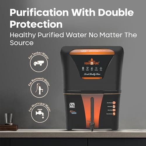 AQUA D PURE 4x Technology with Alkaline Purification, 10 Stage RO Water Purifier with UV, UF, TDS Adjuster and 12 Liter Storage Tank, Best for Home and Offices 5
