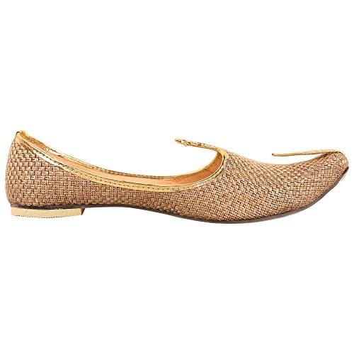 DFR Men's Jute Juti | Jutti for Men | Rajasthani Wedding Shoe Loafer, Color - Badam, UK Size - 8 3