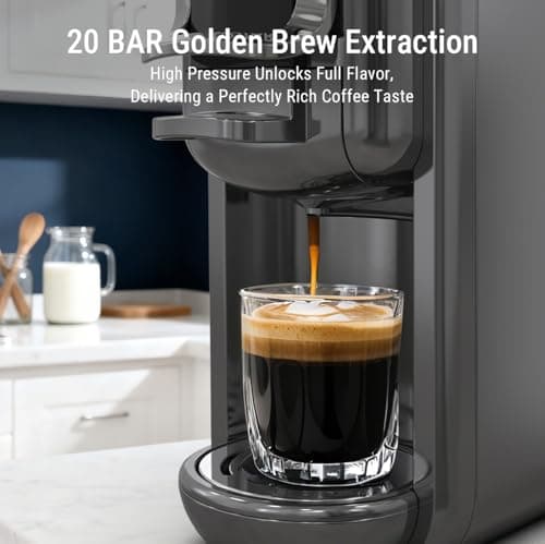 COSTAR 2-in-1 Espresso Machine for Capsules & Coffee Powder, 20 Bar Capsules Coffee Machine, Coffee Maker Machine for Home W/NS Original Capsules, Fast Heating System, Simple Touch Operation, 1450W 2
