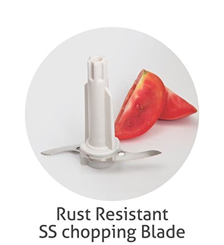 Glen Electric Chopper for Kitchen, 400ml Bowl, 200W Mini Fruit & Vegetable Cutter with Rust-Resistant Stainless Steel Blades, Whisker Disc, Chops Onion & Nuts - White (SA4041MC) 5