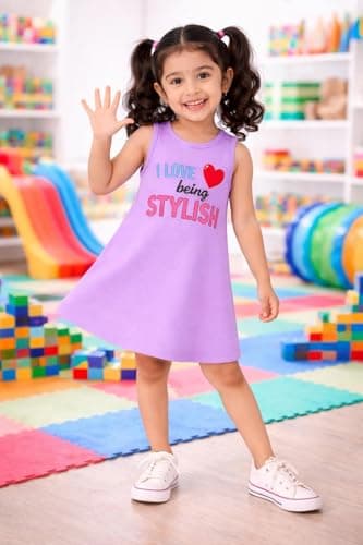 Triviso Baby Girls Soft Cotton Hosiery Summer Dress|Kid Girls Aline Frocks| Sleevless midi Dresses for 3 Month to 6 Years Pack of 3 5