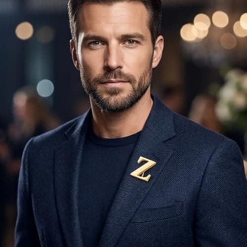 Artsycollection® Initial Lapel Pin for Men & Women | Attractive Single Alphabet Brooch | Personalized Unisex Letter Pin | Premium Alloy Finish Lapel Badge for Blazer, Suit, Shirt & Dress | Gift for We 4