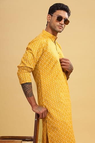 BE ACTIVE Cotton | Traditional and Elegant Look | Indian Kurta for Men | Full Sleeve Kurta C-RF0062 KR 1 M 3