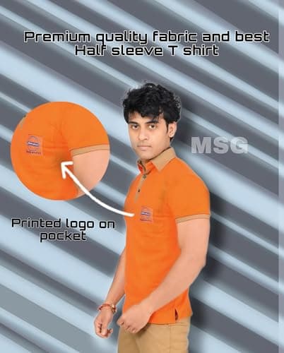Indian Oil Uniform T Shirt (IOCL) Uniform Regular fit (in, Alpha, XL, Regular, Orange) 5
