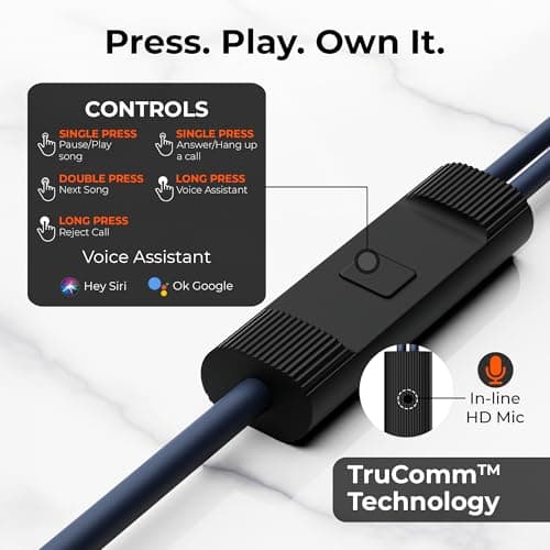 TRIGGR Zing Type-C Wired Earphones with 13mm Driver, in-line Controls, Rich Bass, Mic Wired (Shadow Marine, in The Ear) 5