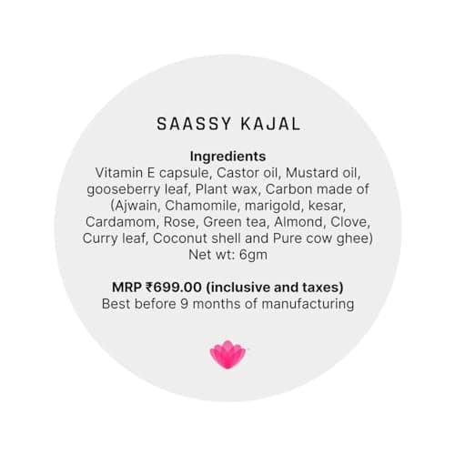 SAASSY ORGANIC KAJAL|Safe for Kids| Clinically tested| Contains Kesar,A2 ghee,Almond|Lead free| 100% organic &vegan 5
