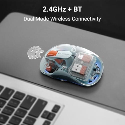 ZEBRONICS Sheer Plus Wireless Mouse, Dual Mode (2.4GHz + BT), Dual Bluetooth, Dual Dongle (USB A & USB C), Upto 3200 DPI, Silent Operation, RGB LED, 4 Buttons, for Mac | Laptop | Computer (Blue) 2