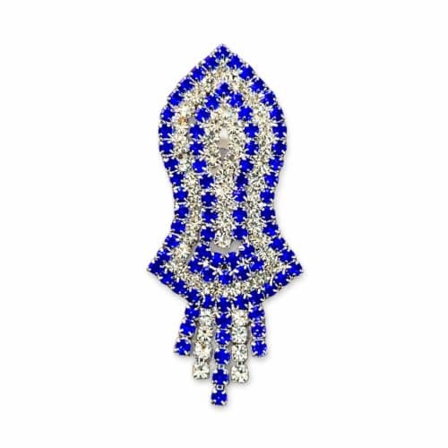 Brooch Pin Leaf Shape Rhinestone for Saree, Suit & Blazer (Blue)