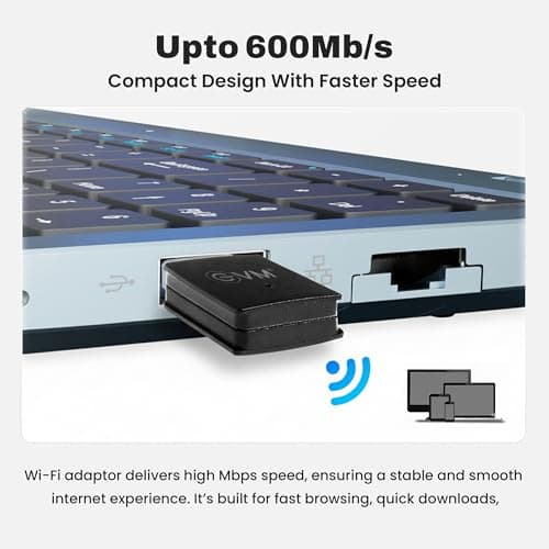 EVM 600Mbps USB WiFi Adapter | Dual Band 2.4GHz 5GHz 802.11ac | High Gain Antenna | Wireless Dongle for PC Laptop | Windows & Mac Compatible | 1 Year Warranty (EVM-USBD-03) 2
