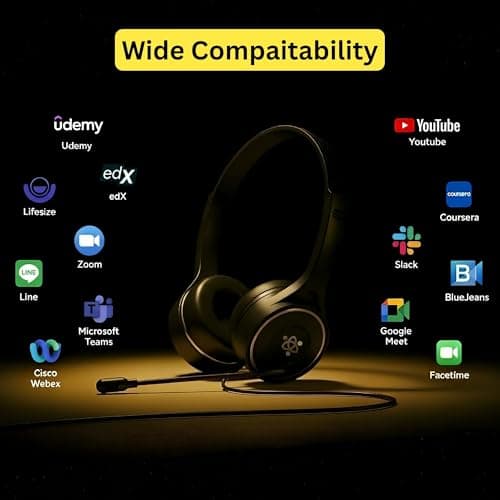 Metaind Wired USB Headphone with Noise-Canceling Mic | Ideal for Teams, Zoom Calls & Call Center Use | Compatible with PC & Laptop | Model: Meta_MT30 (Black) 3