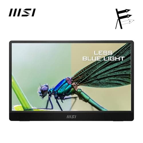 MSI PRO MP161 E2, 15.6 inch (39.62 cm), IPS Panel, Full HD 1920 x 1080, 60Hz, Black, Eye-Friendly Screen, Speakers, Enhanced Chassis & Kickstand, Mini-HDMI 2.0b, 2 x USB Type-C Monitor 5