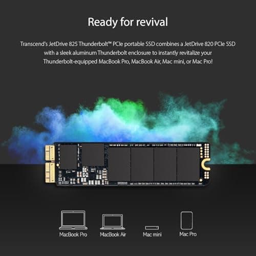 Transcend 960GB Internal SSD for MacBook, JetDrive 825, Thunderbolt 10 Gb/s, AHCI PCIe Gen3 x2, 5 Yrs. Warranty 4