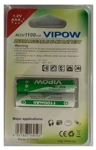 Rechargeable Ni-MH AAA 1100mAh Battery (Pack of 2) | 1.2V Long-Lasting Rechargeable Cell | Compatible with Panasonic Cordless Phones, Toys & Electronic Devices 2