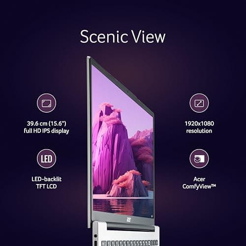 acer Aspire Lite Intel Core 5-210H Processor, Office 2024 + M365 Basic, 16GB RAM/512GB SSD, 15.6"/39.62 cm, FHD IPS Display,Win 11 Home, Backlit KB, Steel Grey, 1.7Kg, AL15-52H, Thin and Light Laptop 5