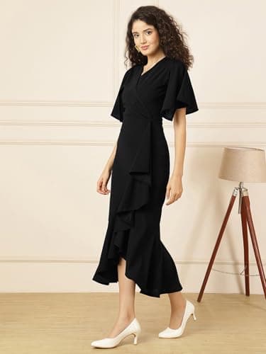 Selvia Western Lycra Plain One Piece High Low (847DTK12721N-XL_Black) 3