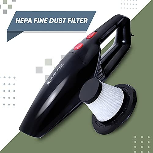 GoMechanic Neutron 4500 Handheld Super Suction Wet/Dry 4.5KPa Power Car Vacuum Cleaner with Anti-Bacterial Cleaning (Black) 4