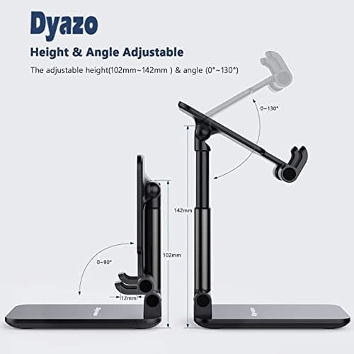 Dyazo Height Adjustable, Angle Adjustable, Fully Foldable, Anti-Slip Tabletop Mobile Phone Stand/Holder Compatible for Vivo, Oppo, iPhone, Samsung and All Mobile Phones 4