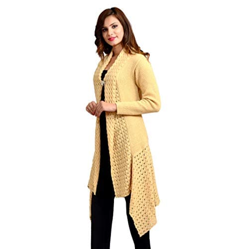PIPASA Women's Wool Banded Collar Neck Shrug (SH39-LITECAMEL-L_Light Camel_L) 2