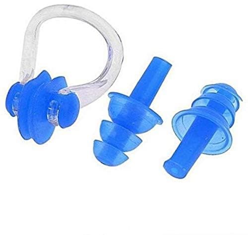 ArrowMax 100% Silicone anti fog swimming goggles,cap,earplug & noseplug set- Ideal for all age group | silicone non slip | easy to carry and skin friendly(BLUE) 4