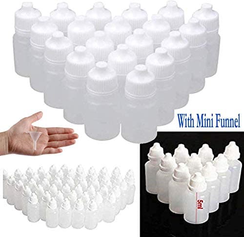 DIY Crafts Pack Of 10 Pcs, Combo Offer, Clear 5ml/10ml White Plastic Empty Squeezable Dropper Bottles Eye Liquid Droppe(Pack Of 10 Pcs, Combo Offer) 2