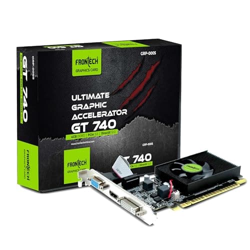 FRONTECH GT 740 Graphics Card | 128-Bit PCIe 3.0 GPU | High Performance Gaming Graphics Card with Single Cooling Fan | Desktop PC Graphics Solution (GRP-0005, Black)
