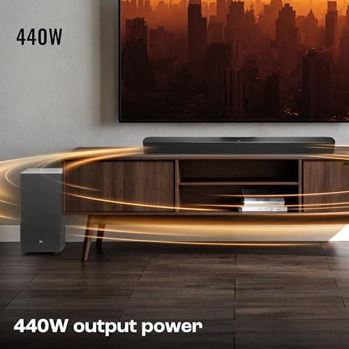 JBL New Launch Bar 2.1 Essential (440W) Soundbar with Dolby Digital & Powerful Bass, Wireless Subwoofer, HDMI ARC, Bluetooth Streaming, Optical Input 3