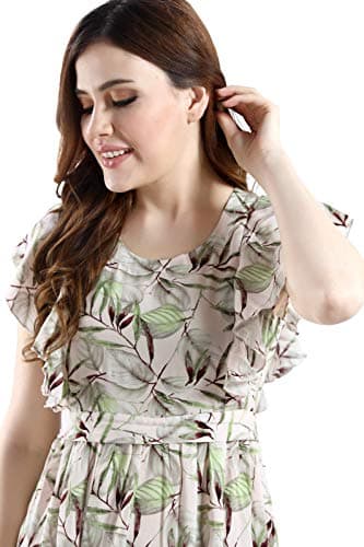 AV2 Womens Viscose Regular Fit Maternity Wear | Nursing |Feeding | Breast Feeding Dress with Zippers for Post Pregnancy(5094_Light Pink_XXL) 4