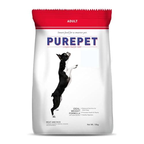 Purepet Adult Dry Dog Food 10kg | Meat & Rice Flavour | Promotes Health & Vitality | Immune Support | Healthy Digestion | Nutrient Rich