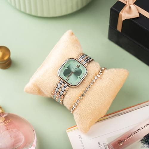 Carlton London Mint Green Dial Women’s Watch with Bracelet Set – Elegant Rose Gold Strap, Stylish Quartz Timepiece, Water Resistant Ladies Accessory | Gift Box for Anniversary & Birthday | Luxury squa 4