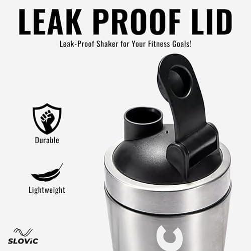 SLOVIC Steel Shaker For Gym [750 ML] | Gym Bottles For Men | Gyms Shaker for Men | Odor Free Protein Shaker Bottle For Protein Shake, Leakproof Stainless Steel Shakers Bottle For Exercise 4