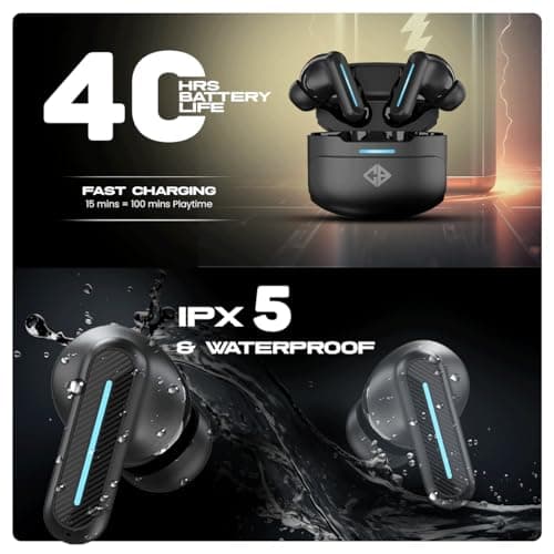 Cosmic Byte CosmoBuds X220 True Wireless Earbuds (TWS), BT 5.3, 40ms Latency GOD Mode™, Music Mode, 40Hrs, DNS, ENC, IPX5, Voice Assistant (Black) 3