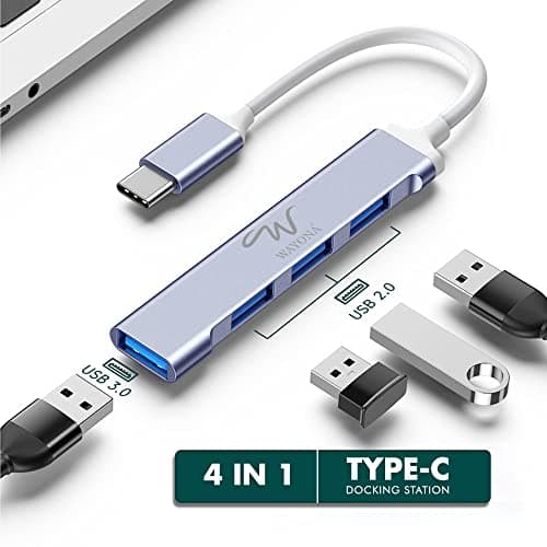 Wayona Type C USB Hub 4 Ports (1 USB 3.0 & 3 USB 2.0 Ports) Compatible for Data Transfer, Laptops, Pc, MacBook and Smartphones with Type C Port (Grey) 2