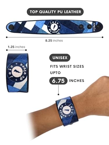 Joie de Vivre (French Quote) - Blue Ripped Denim Patchwork Designer Fashion Bracelet | Unisex Wristband | Premium, Limited Edition, Gift Ready | Handcrafted in India 5