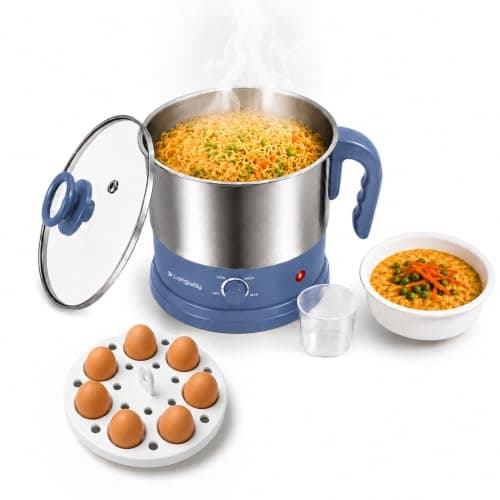 Longway Handy 1.5 Ltr Multi-Cooker Electric Kettle with Stainless Steel Body for Boiling & Cooking (Gray, 600 Watt)